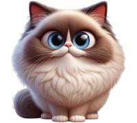 XXL 18X18 Autoaufkleber Ragdoll Katze Wetterfester Vinyl Sticker