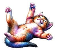 XXL 18X18 Autoaufkleber Yoga Katze Aufkleber Wetterfester Vinyl