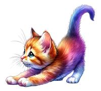 XXL 18X18 Autoaufkleber Yoga Katze Aufkleber Wetterfester Vinyl