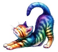 XXL 18X18 Autoaufkleber Yoga Katze Aufkleber Wetterfester Vinyl