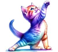 XXL 18X18 Autoaufkleber Yoga Katze Aufkleber Wetterfester Vinyl