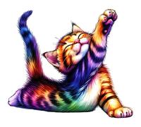 XXL 18X18 Autoaufkleber Yoga Katze Aufkleber Wetterfester Vinyl