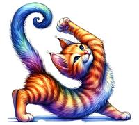 XXL 18X18 Autoaufkleber Yoga Katze Aufkleber Wetterfester Vinyl