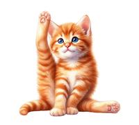 XXL 18X18 Autoaufkleber Yoga Katze Aufkleber Wetterfester Vinyl Sticker