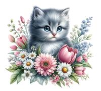 XXL 30X30 Autoaufkleber Blaue Katze Aufkleber
