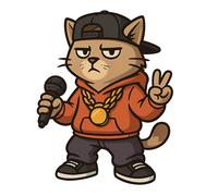 XXL 30X30 Autoaufkleber Hip-Hop Katze Aufkleber
