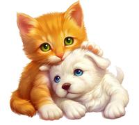 XXL 30X30 Autoaufkleber Hund und Katze Aufkleber