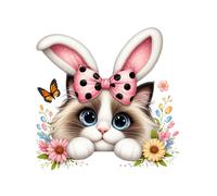 XXL 30X30 Autoaufkleber Katze als Osterhase Aufkleber