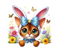 XXL 30X30 Autoaufkleber Katze als Osterhase Aufkleber