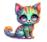 XXL 30X30 Autoaufkleber Zombie Katze Aufkleber