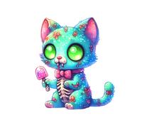 XXL 30X30 Autoaufkleber Zombie Katze Aufkleber