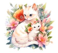 XXXL 50X50 cm Autoaufkleber Sticker Katzen Aufkleber