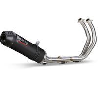 Mivv SPORT Schalldämpfer OVAL Komplettanlage 2x1 Carbon Cap für YAMAHA MT-07 BJ 2014 >