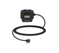 YANBORONSN Automotive OBD Power Cable,90 Grad USB Micro to OBD-II Hardwire Cable Adapter with Switch Button for Dash Camera 24 Hours Surveillance/Acc Mode,(3.5M/11.5Ft