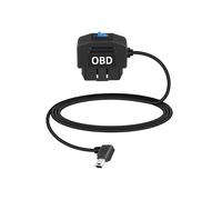 YANBORONSN Automotive OBD Power Cable,90 Grad USB Mini to OBD-II Hardwire Cable Adapter with Switch Button for Dash Camera 24 Hours Surveillance/Acc Mode,(3.5M/11.5Ft）