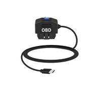 YANBORONSN Automotive OBD Power Cable, USB C to OBD-II Hardwire Cable Adapter with Switch Button for Dash Camera 24 Hours Surveillance/Acc Mode,(3.5M/11.5Ft)