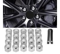yaohaishao 20 Stück Radmutternkappen für Dacia Spring EV Refresh 2022-2024, Auto-Radmuttern Schutzkappen für Radmuttern Reifenmutterkappen für Autos,Silver-19mm
