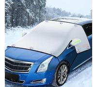 yaohaishao Auto Frontscheibenabdeckung für Ford Transit Custom 2014-2024, Faltbare Windschutzscheibenabdeckung für Winter Schnee UV- und Eisschutz,White