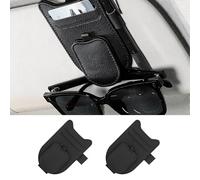 Yatrosynth 2 Stück Brillenhalter für Auto Sonnenblende, mit Ticket-Kartenclip, Magnetische Auto Visier Brillenhalter, Auto Visier Zubehör Karten Clip - Schwarz