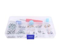 Yctze 104-teiliges Zubehörset für Kfz-Klimaanlagenventile, R12- und R134a-Kältemittel-Reifenventileinsätze mit Doppelkopf-Auszieher, für Pkw, Motorräder, LKW und Klimaanlagen