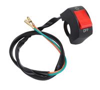 Yctze Motorrad-Lenkerschalter, 12 V Wasserdichter ATV-Lichtschalter aus Aluminiumlegierung mit Schwarzem Druckknopf, für Motorrad-Fahrrad-ATV-Roller mit 7/8-Zoll-Lenker