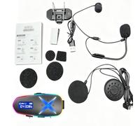 Yechiry Helm Headset für Motorrad Fahrrad, 40mm Lautsprecher | 3D-Surround-Sound, RGB-Lichter, BT 6.0, UKW-Radio, Zwei-Wege-Gegensprechanlage, IP65 wasserdicht