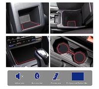 YEE PIN 2023 Taigo Polo AW Gummimatten V W Polo MK6 2018-2022 /Taigo Nivus 2021-2025 Zubehör Interieur rutschfeste Matten für Mittelkonsole Aufbewahrungsbox Polo AW Taigo Innenausstattung(Rot)