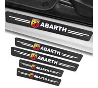 YIFANFENGSHUN 4 StüCk Auto Einstiegsleisten Schutz Für Abarth 500 500C 2007-2016, Kohlefaser Auto TüReinstiegsschutz Aufkleber Auto TüRschweller Schutz Mit Logo