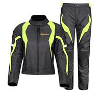 YiLianDa Damen Motorradkombi 2-teiliges Set Mit Protektoren Motorradhose & Motorradjake Wasserdicht Reflektierend Wärme Textil Motorradbekleidung Cross Moto Schutz Jacke und Hose (Grün, XXL)
