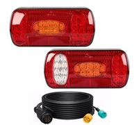 Yinaolan 12/24V Anhänger Rückleuchten Set | 12V 13 Polig mit 5-adrigem 2 * 5.5m Kabelsatz Rücklicht Anhänger Beleuchtung für PKW LKW Boot Wohnwagen Transporter