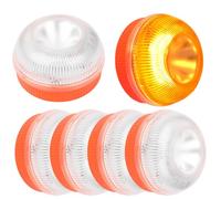 Yinaolan 6x Warnleuchte V16 Magnetische LED-Notleuchte hohe Leuchtdichte Batteriebetrieben (Batterie nicht enthalten) mit 5 Flash-Modi für die Signalgebung in Straßensituationen für Auto und Motorrad