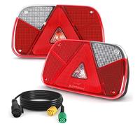 Yinaolan Anhänger Rückleuchten Set 12V Rücklicht Anhänger Beleuchtung 13 polig Anhängerbeleuchtung Rücklichter mit 7 Funktionen 2 * 5.5m Kabelsatz E-Geprüfte für PKW LKW Boot Wohnwagen Transporter