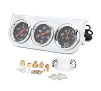 Yinhing 2-Zoll-52-mm-Dreifachanzeige-Set, Öldruck- und Temperatur-AMP-Messgerät für 12-V-Autos, LKWs, Boote mit Hintergrundbeleuchtung für Nachtlesbarkeit