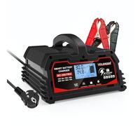 Yinleader Autobatterie Ladegerät 30A 12V/24V 15A/10A/5A Batterieladegerät Auto Intelligentes Erhaltungsladegerät mit LCD-Bildschirm, Ladegeräte für 12v LiFePO4 Batterie - Schwarz