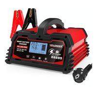 Yinleader Intelligentes Batterieladegerät, 20 A, 12 V/24 V, 20 A/10 A, LCD-KFZ-Ladegerät, Batteriehalter für AGM, Motorrad