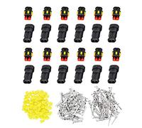 YIXISI 12 Sätze 2-Polig Stecker Steckverbinder Wasserdicht, Wasserdicht Schnellverbinder, Auto Wasserdicht Stecker Elektrische Stecker Kit, Kabel Steckverbinder Stecker für Auto KFZ Boot