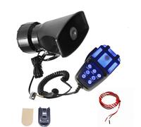 YIYIDA Auto Hupe LKW Hupe 12V Lufthorn Alarmhorn Einfache Installation 135db Sirene Horn 7 Ton blau und schwarz elektrische Horn mit Mic PA Lautsprecher System Autohupe für 12V Auto LKW Schiff etc