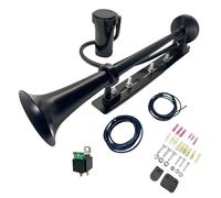 YIYIDA Auto Hupe LKW Hupe Lauter Lautsprecher Innovatives Design Lufthorn und einstellbare Installation car horn Chrom-Zink Trompete schwarz Air Horn mit Luftpumpe für 12V Auto LKW Boot ect