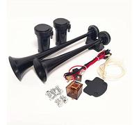 YIYIDA Autohupe Car Horn Lufthorn 12V Air Horn12V Schiffshupe mit hohem und niedrigem Ton 170db Drucklufthorn Schwarze LKW-Hupe Autolautsprecher mit Luftpumpe Trompete für 12V Wagen LKW Schiff etc