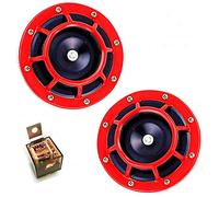 YIYIDA Car Horn Autohupe12V Disc Typ Auto Hupe Super laut High und Low Twin Horn Kit Metall lufthupe mit Halterung eletrisches Autohupe für Auto, Geländewagen LKW Vans Motorräde Boote SUV etc