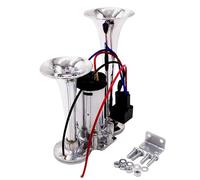YIYIDA Car Horn Elektrisches Horn Auto horn Lufthupe Doppelrohr Trompete Air Horn 12V Schiff Horn silber hoher und niedriger Ton LKW Horn Autohupe Lautes Horn Lautsprecher für 12V Auto LKW Moto usw