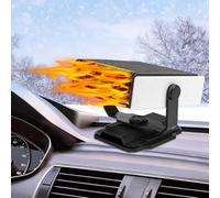 Yizemay Auto Heizung, Heizlüfter mit Akku, 12V 150W Autoheizung Tragbare, 2-in-1 Windschutzscheiben Defroster und Defogger, 180° Drehbar Scheibenheizung für Camper LKW PKW