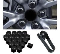 YJTYC 20 Stück Radschraubenkappen für Ford Mustang 2011-2014, Radschrauben Radmuttern Radbolzen Kappen Schraubenfelgen Außenschutz Zubehör,Black-19mm