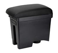 YJYWZH Armlehne für VW POLO,Doppelschicht Mittelkonsole Aufbewahrungsbox Armauflage Mittelarmlehne Schwarz,Einfach Installieren (Jahr 2010-2018, Schwarz)