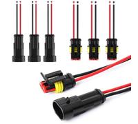 YOGAZEN 3 Stück 2 Polig Kabel Steckverbinder Stecker, Wasserdichter Kfz Steckverbindersatz, Kabelverbinder Wasserdicht, für Auto Anhänger Motorrad Marine Boot Verkabelung, 18-16AWG