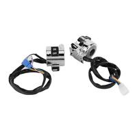 Yosoo Motorrad-Lenkerschalter, Blinkerhupen-Scheinwerfer-Bedientasten mit Wetterfester, Verchromter ABS-Konstruktion für 25-mm-Lenker, Verbesserte Fahrsicherheit, Ideal