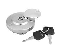 Yosoo Motorrad Tankdeckel Abschließbar mit 2 Schlüsseln, Ersatz für Shadow Spirit VT750 DC C2 VLX VT600, Legierter Stahl, Silber