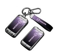 Yourdou Autoschlüssel Hülle für Volvo V60 Polestar 2019-2025, Schlüsselgehäuse Schlüsselhülle Cover Schutz für Autoschlüssel Schlüssel Funkschlüssel Ersatzschlüssel Auto Zubehör,Purple-A