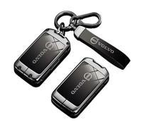 Yourdou Autoschlüssel Hülle für Volvo V60 Polestar 2019-2025, Schlüsselgehäuse Schlüsselhülle Cover Schutz für Autoschlüssel Schlüssel Funkschlüssel Ersatzschlüssel Auto Zubehör,Silver-A