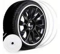 YPSQQHD Auto-Radschutzring, Kompatibel für BMW 5 Series F07 F10 F11, Reifendekorstreifen, Radaufkleber für Felgen (8 M),White